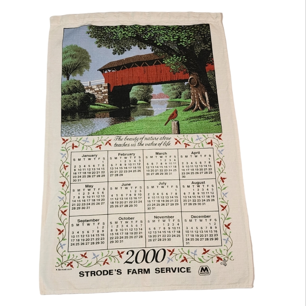 Bridge Calendar Tea Towel 2000 Pre Owned Condition